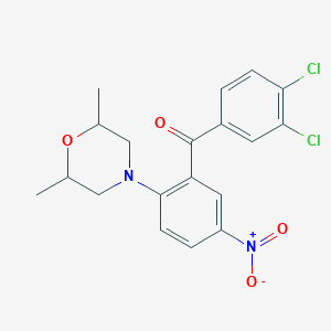 molecular formula C19H18Cl2N2O4 B4076849 (3,4-Dichlorophenyl)-[2-(2,6-dimethylmorpholin-4-yl)-5-nitrophenyl]methanone 