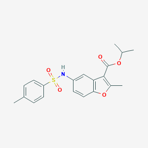 molecular formula C20H21NO5S B407685 Propan-2-yl 2-methyl-5-[(4-methylphenyl)sulfonylamino]-1-benzofuran-3-carboxylate CAS No. 332072-86-3