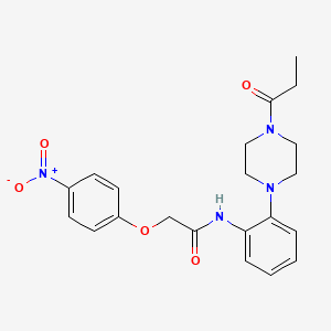 2-(4-nitrophenoxy)-N-[2-(4-propionyl-1-piperazinyl)phenyl]acetamide