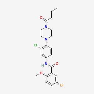 5-bromo-N-[4-(4-butyryl-1-piperazinyl)-3-chlorophenyl]-2-methoxybenzamide