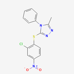 3-[(2-chloro-4-nitrophenyl)thio]-5-methyl-4-phenyl-4H-1,2,4-triazole