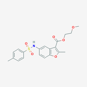 molecular formula C20H21NO6S B407696 2-Methoxyethyl 2-methyl-5-[(4-methylphenyl)sulfonylamino]-1-benzofuran-3-carboxylate CAS No. 332072-87-4