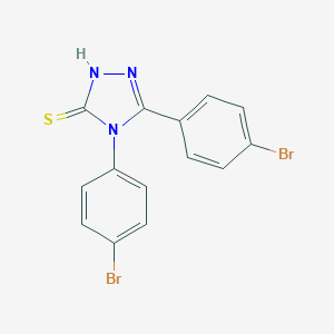 molecular formula C14H9Br2N3S B407697 4,5-Bis-(4-bromo-phenyl)-4H-[1,2,4]triazole-3-thiol 