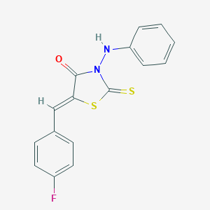 molecular formula C16H11FN2OS2 B407701 3-Anilino-5-(4-fluorobenzylidene)-2-thioxo-1,3-thiazolidin-4-one CAS No. 307342-84-3