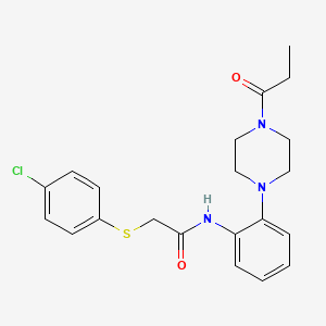 2-[(4-chlorophenyl)thio]-N-[2-(4-propionyl-1-piperazinyl)phenyl]acetamide