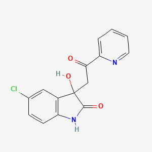 5-chloro-3-hydroxy-3-[2-oxo-2-(2-pyridinyl)ethyl]-1,3-dihydro-2H-indol-2-one