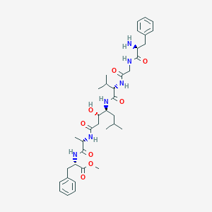 molecular formula C37H54N6O8 B040771 methyl (2S)-2-[[(2S)-2-[[(3S,4S)-4-[[(2S)-2-[[2-[[(2S)-2-amino-3-phenylpropanoyl]amino]acetyl]amino]-3-methylbutanoyl]amino]-3-hydroxy-6-methylheptanoyl]amino]propanoyl]amino]-3-phenylpropanoate CAS No. 112317-46-1