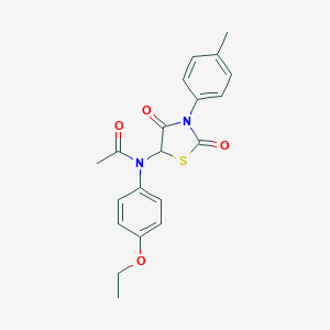 molecular formula C20H20N2O4S B407710 N-(4-ethoxyphenyl)-N-[3-(4-methylphenyl)-2,4-dioxo-1,3-thiazolidin-5-yl]acetamide 