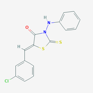 molecular formula C16H11ClN2OS2 B407711 3-Anilino-5-(3-chlorobenzylidene)-2-thioxo-1,3-thiazolidin-4-one 