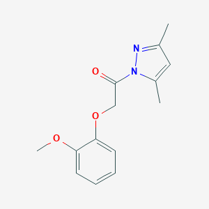 molecular formula C14H16N2O3 B407713 1-(3,5-dimethyl-1H-pyrazol-1-yl)-2-(2-methoxyphenoxy)ethanone CAS No. 353495-08-6