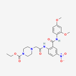 ethyl 4-{2-[(2-{[(2,4-dimethoxyphenyl)amino]carbonyl}-4-nitrophenyl)amino]-2-oxoethyl}-1-piperazinecarboxylate