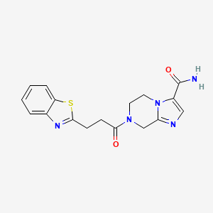 7-[3-(1,3-benzothiazol-2-yl)propanoyl]-5,6,7,8-tetrahydroimidazo[1,2-a]pyrazine-3-carboxamide