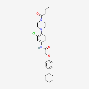 molecular formula C28H36ClN3O3 B4077185 N-[4-(4-butyryl-1-piperazinyl)-3-chlorophenyl]-2-(4-cyclohexylphenoxy)acetamide 