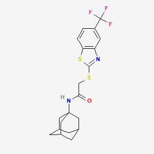 N-1-adamantyl-2-{[5-(trifluoromethyl)-1,3-benzothiazol-2-yl]thio}acetamide