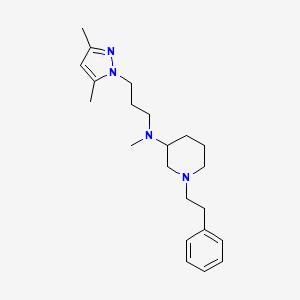 molecular formula C22H34N4 B4077220 N-[3-(3,5-dimethyl-1H-pyrazol-1-yl)propyl]-N-methyl-1-(2-phenylethyl)-3-piperidinamine 