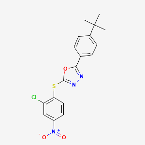 2-(4-tert-butylphenyl)-5-[(2-chloro-4-nitrophenyl)thio]-1,3,4-oxadiazole