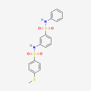 molecular formula C19H18N2O4S3 B4077275 3-({[4-(methylthio)phenyl]sulfonyl}amino)-N-phenylbenzenesulfonamide 
