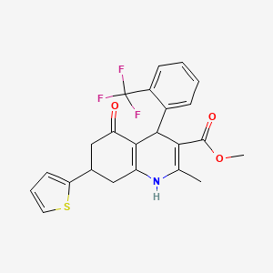 molecular formula C23H20F3NO3S B4077282 methyl 2-methyl-5-oxo-7-(2-thienyl)-4-[2-(trifluoromethyl)phenyl]-1,4,5,6,7,8-hexahydro-3-quinolinecarboxylate 