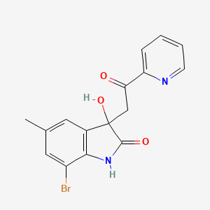 molecular formula C16H13BrN2O3 B4077292 7-bromo-3-hydroxy-5-methyl-3-[2-oxo-2-(2-pyridinyl)ethyl]-1,3-dihydro-2H-indol-2-one 
