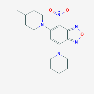 molecular formula C18H25N5O3 B407730 4-Nitro-5,7-bis(4-methyl-1-piperidinyl)-2,1,3-benzoxadiazole CAS No. 332163-93-6