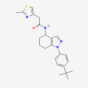 molecular formula C23H28N4OS B4077307 N-[1-(4-tert-butylphenyl)-4,5,6,7-tetrahydro-1H-indazol-4-yl]-2-(2-methyl-1,3-thiazol-4-yl)acetamide 