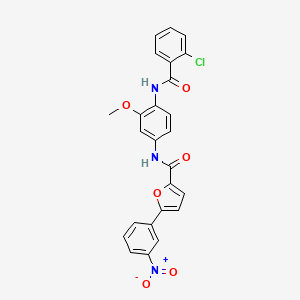 molecular formula C25H18ClN3O6 B4077344 N-{4-[(2-chlorobenzoyl)amino]-3-methoxyphenyl}-5-(3-nitrophenyl)-2-furamide 