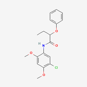molecular formula C18H20ClNO4 B4077347 N-(5-chloro-2,4-dimethoxyphenyl)-2-phenoxybutanamide 