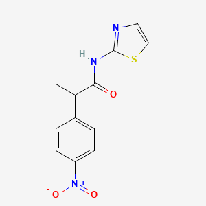 molecular formula C12H11N3O3S B4077414 2-(4-nitrophenyl)-N-1,3-thiazol-2-ylpropanamide 