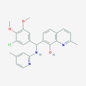 molecular formula C25H24ClN3O3 B4077420 7-{(3-chloro-4,5-dimethoxyphenyl)[(4-methyl-2-pyridinyl)amino]methyl}-2-methyl-8-quinolinol 