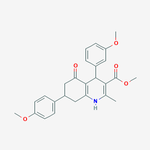 molecular formula C26H27NO5 B407744 Methyl 4-(3-methoxyphenyl)-7-(4-methoxyphenyl)-2-methyl-5-oxo-1,4,5,6,7,8-hexahydro-3-quinolinecarboxylate 