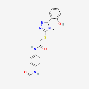 molecular formula C19H19N5O3S B4077443 N-[4-(acetylamino)phenyl]-2-{[5-(2-hydroxyphenyl)-4-methyl-4H-1,2,4-triazol-3-yl]thio}acetamide 