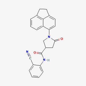 molecular formula C24H19N3O2 B4077452 N-(2-cyanophenyl)-1-(1,2-dihydro-5-acenaphthylenyl)-5-oxo-3-pyrrolidinecarboxamide 