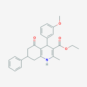 Ethyl 4-(3-methoxyphenyl)-2-methyl-5-oxo-7-phenyl-1,4,5,6,7,8-hexahydro-3-quinolinecarboxylate