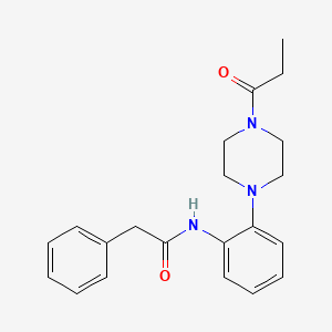 molecular formula C21H25N3O2 B4077502 2-phenyl-N-[2-(4-propionyl-1-piperazinyl)phenyl]acetamide 