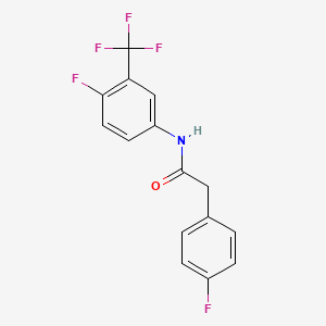 molecular formula C15H10F5NO B4077504 2-(4-fluorophenyl)-N-[4-fluoro-3-(trifluoromethyl)phenyl]acetamide 