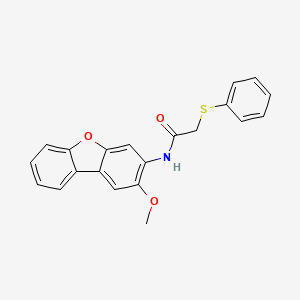 molecular formula C21H17NO3S B4077512 N-(2-methoxydibenzo[b,d]furan-3-yl)-2-(phenylthio)acetamide 
