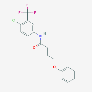 molecular formula C17H15ClF3NO2 B4077513 N-[4-chloro-3-(trifluoromethyl)phenyl]-4-phenoxybutanamide 