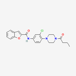 molecular formula C23H24ClN3O3 B4077517 N-[4-(4-butyryl-1-piperazinyl)-3-chlorophenyl]-1-benzofuran-2-carboxamide 