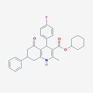 Cyclohexyl 4-(4-fluorophenyl)-2-methyl-5-oxo-7-phenyl-1,4,5,6,7,8-hexahydro-3-quinolinecarboxylate