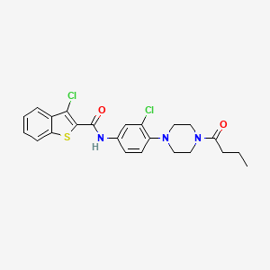 N-[4-(4-butyryl-1-piperazinyl)-3-chlorophenyl]-3-chloro-1-benzothiophene-2-carboxamide