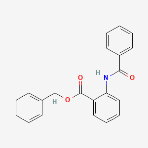 molecular formula C22H19NO3 B4077532 1-phenylethyl 2-(benzoylamino)benzoate 