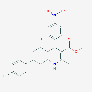 molecular formula C24H21ClN2O5 B407755 Methyl 7-(4-chlorophenyl)-2-methyl-4-(4-nitrophenyl)-5-oxo-1,4,5,6,7,8-hexahydroquinoline-3-carboxylate 