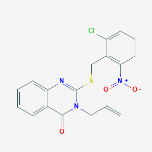 molecular formula C18H14ClN3O3S B4077555 3-allyl-2-[(2-chloro-6-nitrobenzyl)thio]-4(3H)-quinazolinone 