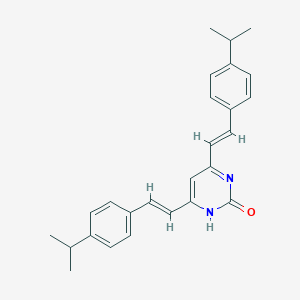 molecular formula C26H28N2O B407759 4,6-Bis[2-(4-isopropylphenyl)vinyl]-2-pyrimidinol 