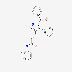 molecular formula C25H24N4O2S B4077593 N-(2,4-dimethylphenyl)-2-({5-[hydroxy(phenyl)methyl]-4-phenyl-4H-1,2,4-triazol-3-yl}thio)acetamide 