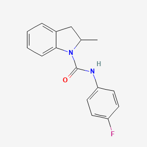 molecular formula C16H15FN2O B4077596 N-(4-fluorophenyl)-2-methyl-1-indolinecarboxamide 