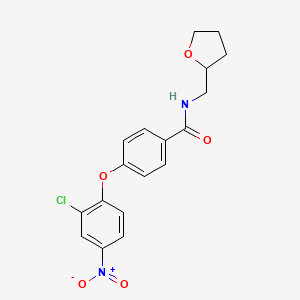 molecular formula C18H17ClN2O5 B4077599 4-(2-chloro-4-nitrophenoxy)-N-(tetrahydro-2-furanylmethyl)benzamide 