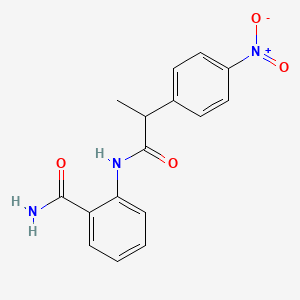 molecular formula C16H15N3O4 B4077605 2-{[2-(4-nitrophenyl)propanoyl]amino}benzamide 