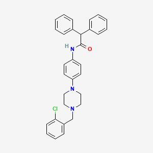molecular formula C31H30ClN3O B4077606 N-{4-[4-(2-chlorobenzyl)-1-piperazinyl]phenyl}-2,2-diphenylacetamide 
