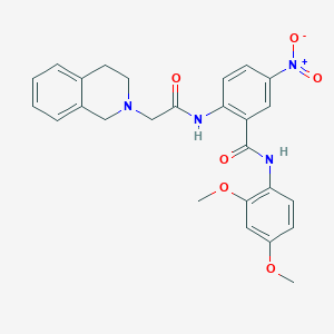 molecular formula C26H26N4O6 B4077607 2-[(3,4-dihydro-2(1H)-isoquinolinylacetyl)amino]-N-(2,4-dimethoxyphenyl)-5-nitrobenzamide 
